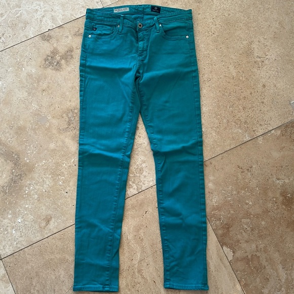 AG The Stevie Ankle Slim Straight Leg Size 27 in Aqua Green Color - Picture 2 of 9
